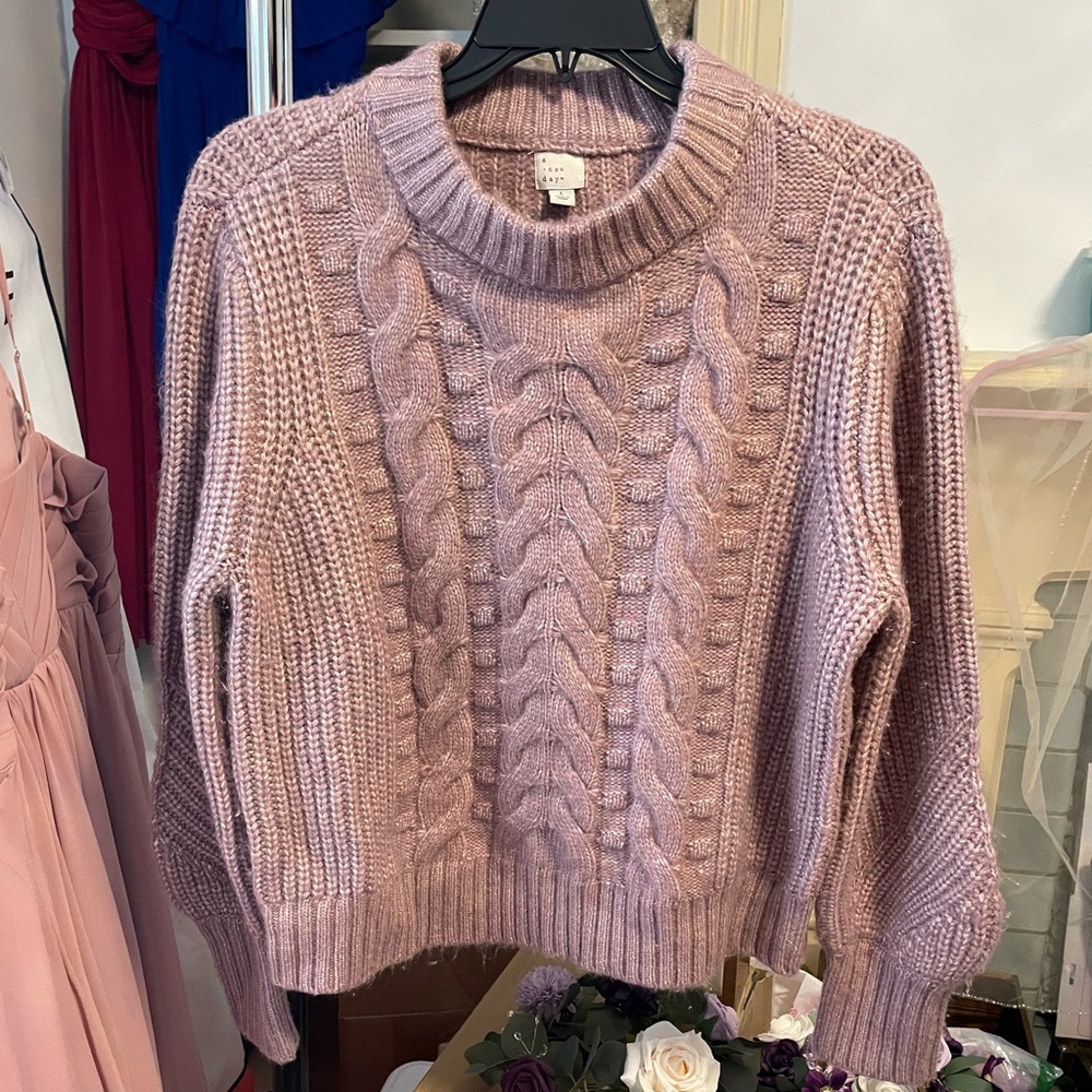 Mauve Cable Knit Sweater